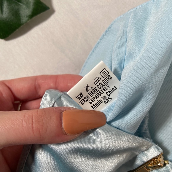 SHEIN Light Blue Satin Corset Top - Picture 4 of 4